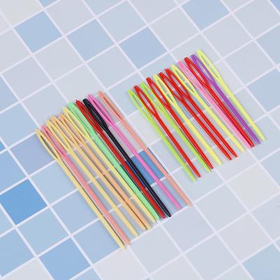 10 aghi da cucito in plastica multicolore, accessori artigianali fai da te, ago da cucito a maglia