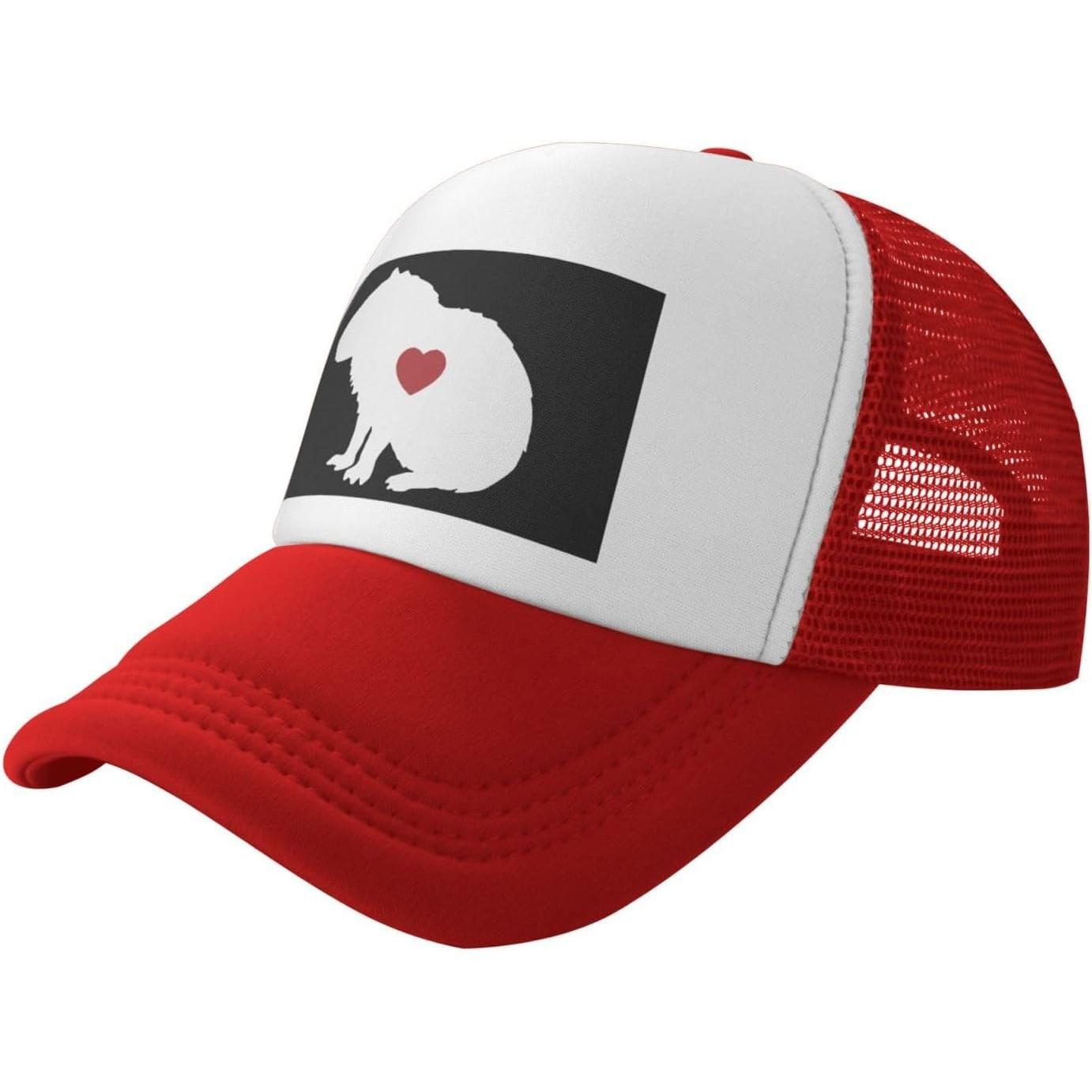 Capybara Heart Silhouette Trucker Hat Mesh Snapback Adjustable Outdoor Casual Cap for Unisex XS（old）