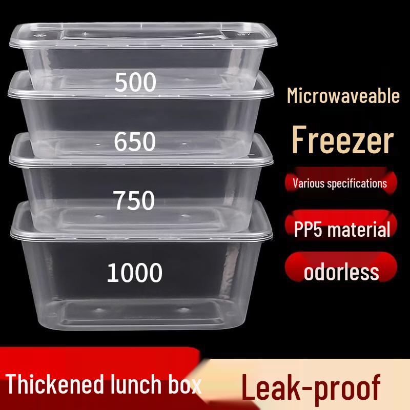Disposable Rectangular Takeaway Food Containers with Lids