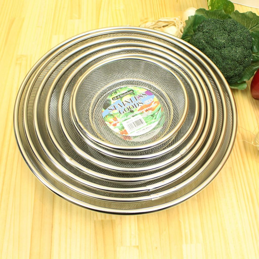 Shallow Stainless Made In Japan Strainer, 34cm, 18-8 Steel,