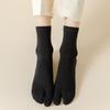 Women's Solid Color Split Toe Mid-Calf Socks for Geta - Suitable for Spring, Autumn, and Summer
