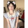 Blue plaid small flying sleeve vest dress children's casual summer new small holiday style princess short dress