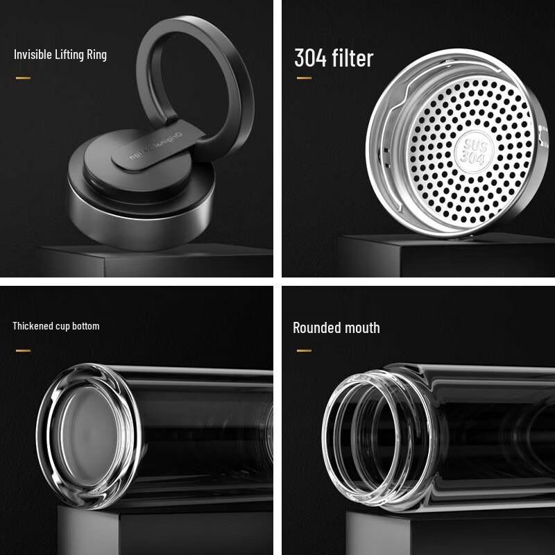 Fuguang Double Wall Borosilicate Glass Tea Mug