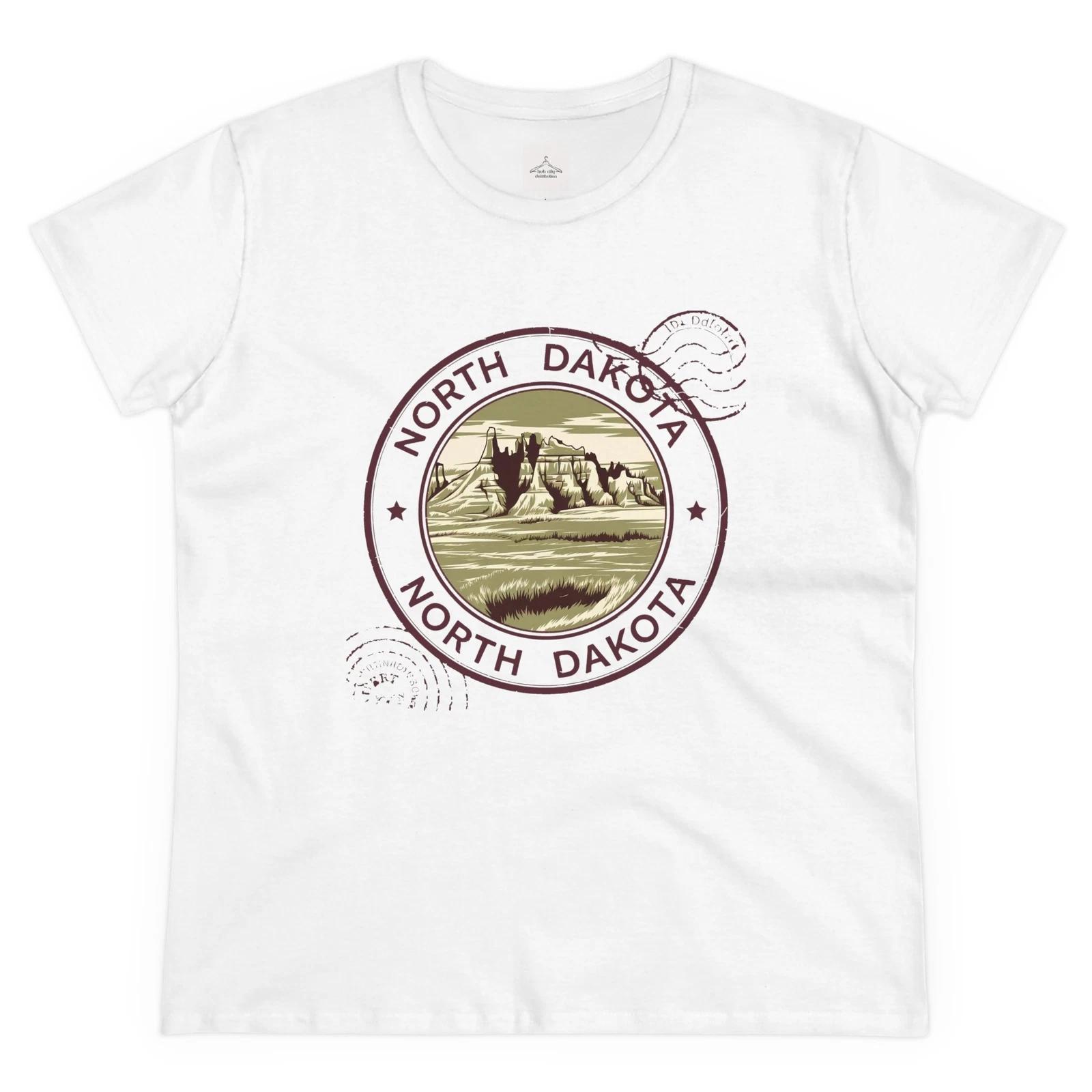 North Dakota Vintage Graphic Tee, Travel Shirt, Casual Top, Gift for Her, State S