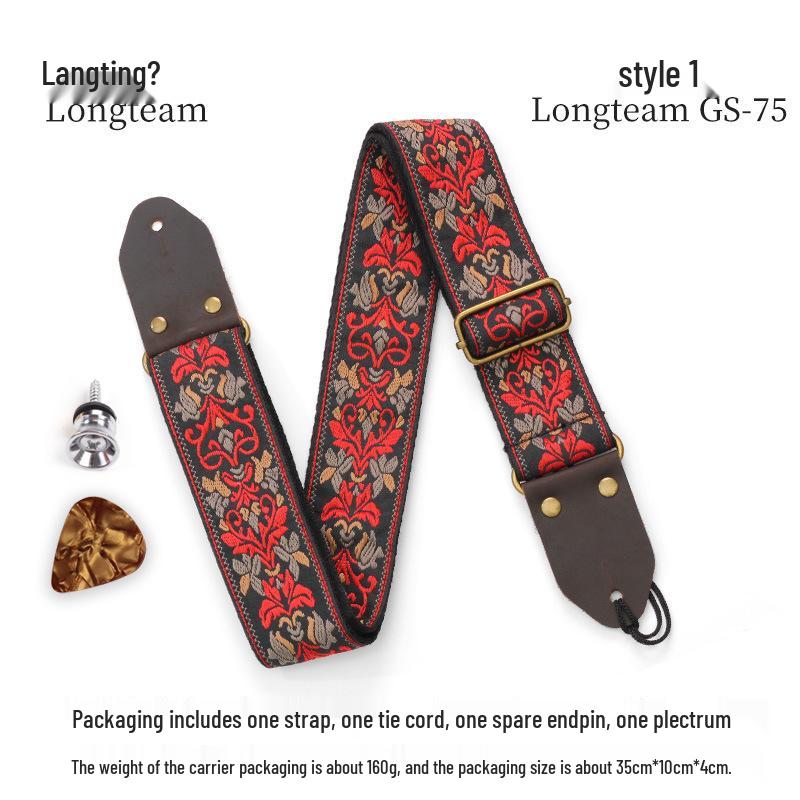 

Langting Embroidery Guitar Strap with End Pins for Bass and Electric Guitar