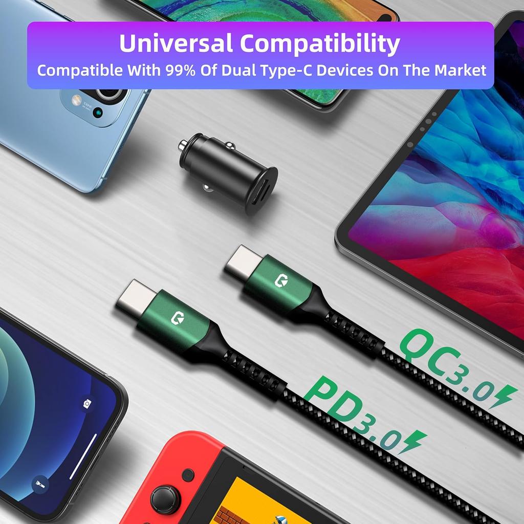 USB C Charger Cable 3A Fast Charging, for iPhone 17/pro 3ft Braided Nylon Type C to USB A Cable, Durable & Tangle-Free, Compatible with Samsung