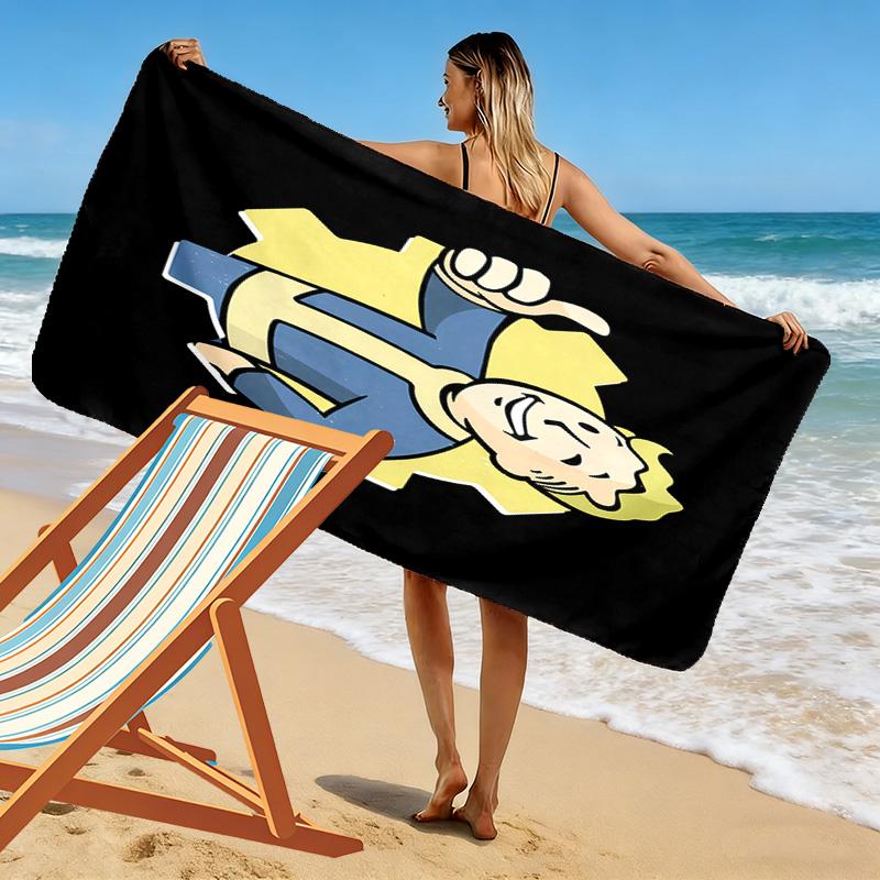 Fallout Print Beach Towel, Large Soft Quick Dry Towel for Beach Camping Swimming