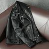 New Korean Style Sheepskin Waxed Leather Jacket Men's Biker Coat Fashionable Spring Autumn Outerwear