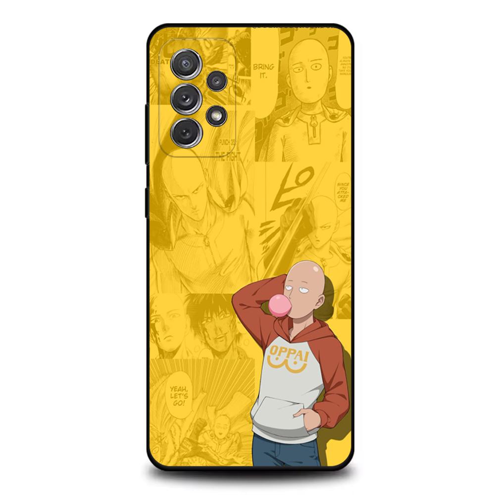 

One Cartoon Punchs Man Phone Case For Samsung S25,S24,S21,S22,S23,S30,Ultra,S20,Plus,Fe,Lite,Note,10,9,5G Black Cover Samsung S23ULTRA5G