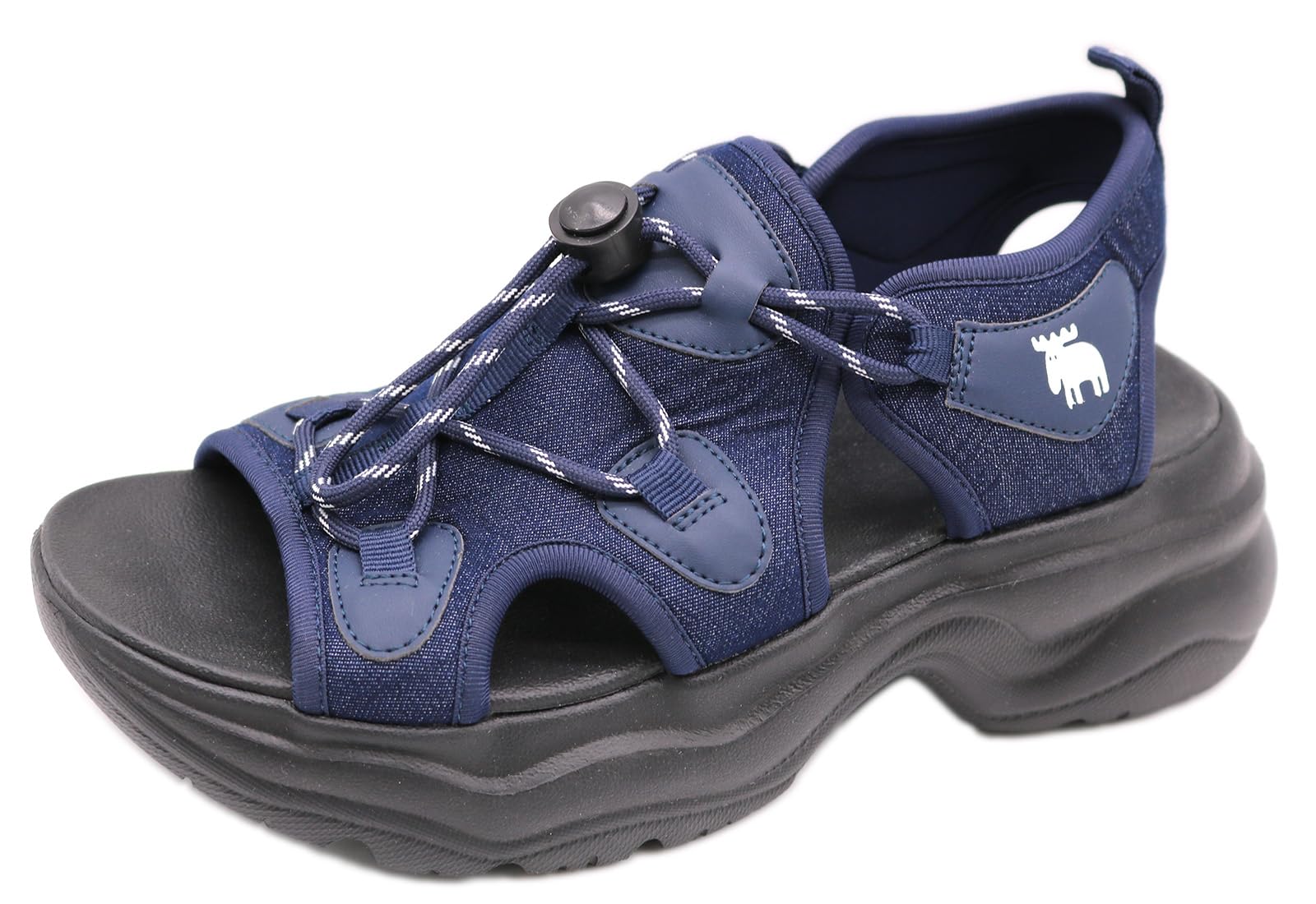 

sports sandals for lightweight easy to large 3E [Moswedenlogon] Thick-soled women, shoes, wear, 976241216, denim, джинсовый