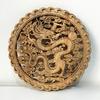Diameter 27cm/10.8" Chinese style camphor wood carving circular decoration living room entrance background wall pendant