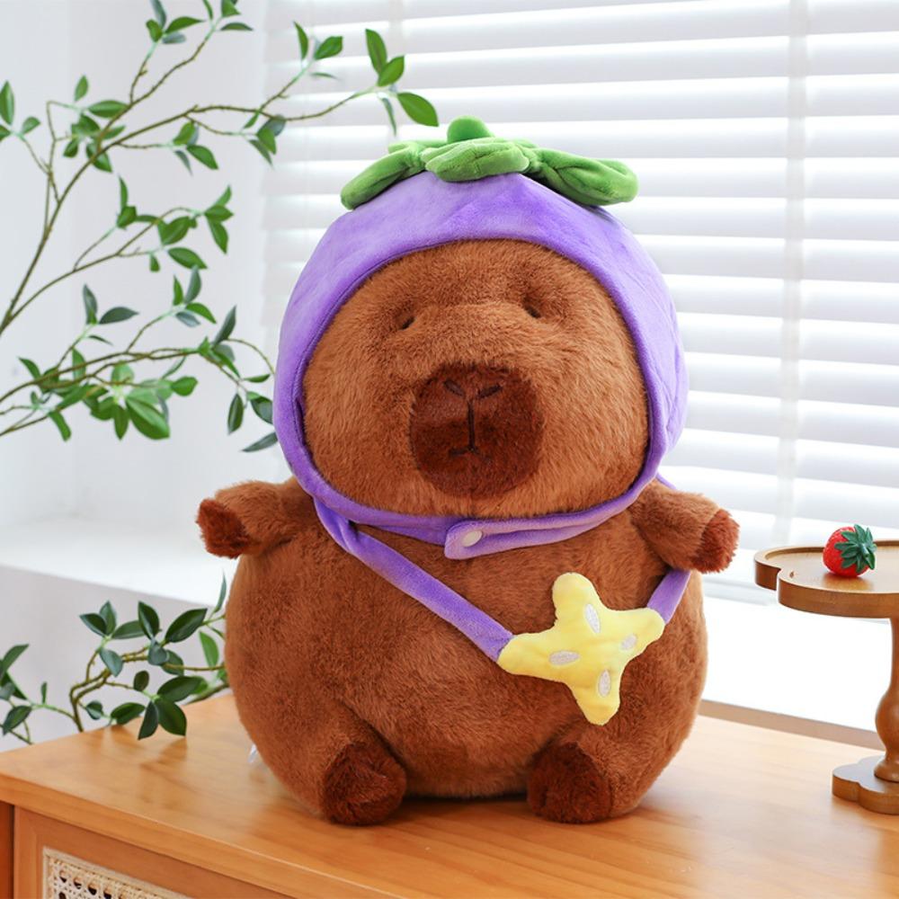 Simulation Capybara Plush Toy Cartoon Capibara Fluffty Doll Kawaii Capybara Plush  Christmas Toy