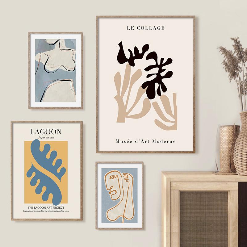 Retro Abstract Leaf Woman Body Line Canvas Painting Matisse Wall Art Posters And Prints Wall Pictures For Living Room Home Decor