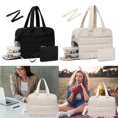 Bolso Tote con Compartimento para Portátil Gran Capacidad Bolso Acolchado tipo Puffer Nuevo Bolso de Almuerzo Aislante