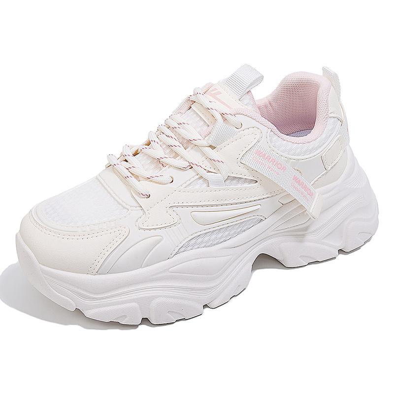 Warrior Classic Sports Korean Style Versatile Comfortable Non-Slip Wear-Resistant Lightweight Low-Top Dad Shoes Women Sneaker Light-Pink WXYS-4665M03