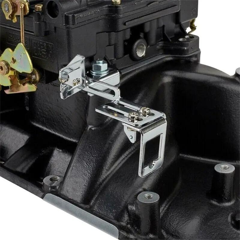 Throttle Cable Bracket Kickdown Bracket, 2 Throttle Cable Bracket Kickdown Chrome Fit BBC Holley