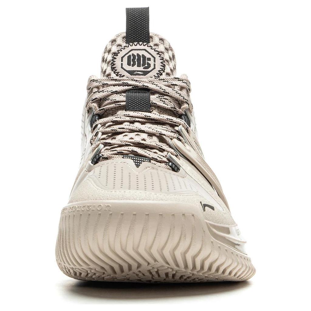 New LiNing Badfive Abrasion Resistant Rebound High Top Basketball Shoes Men's Beige ABFU051-3