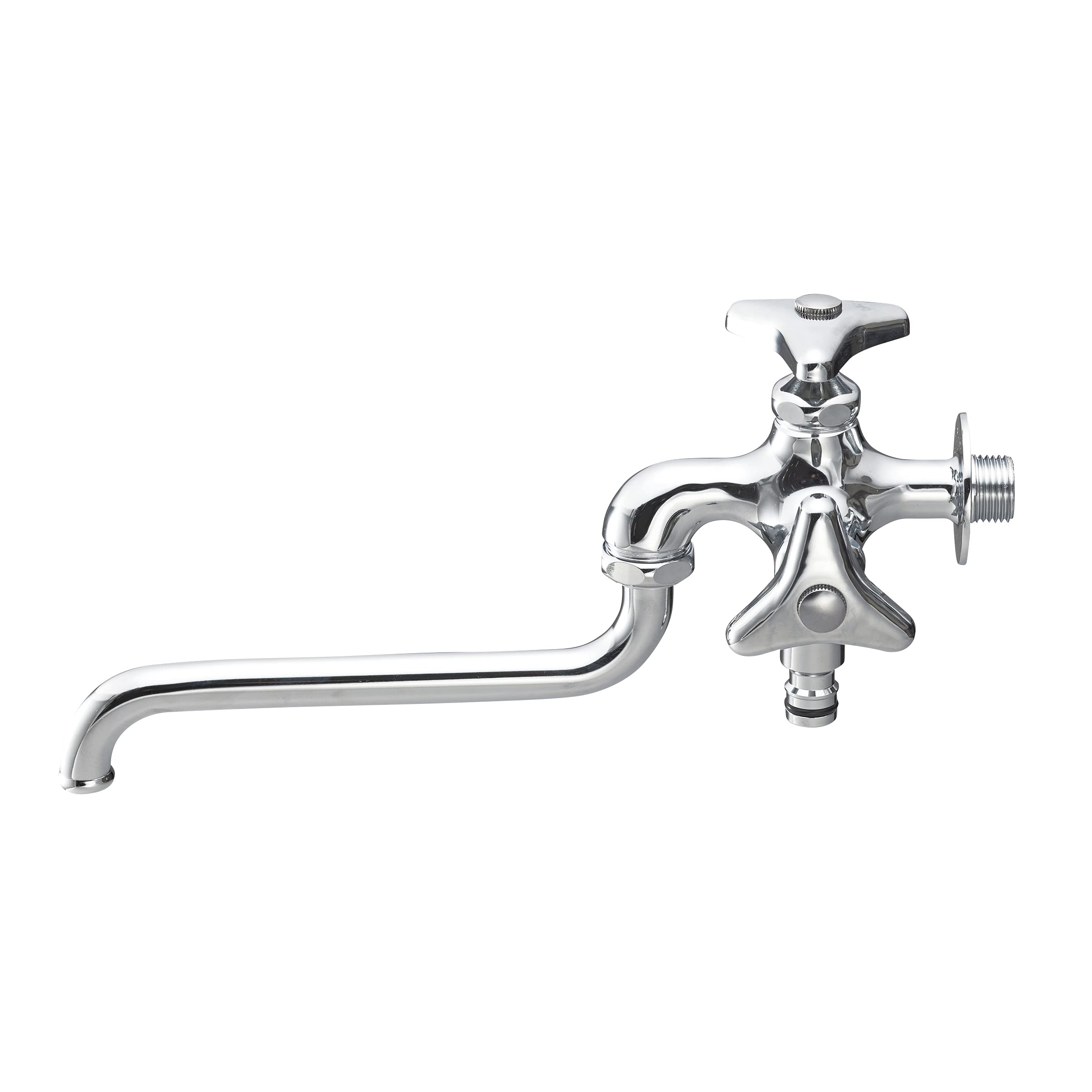 

SANEI (San-ei) Watering Tap, Double Outlet, 13mm Nominal Size, One-Touch Connection, Water Tap, Double Faucet, E106V-13, Silver