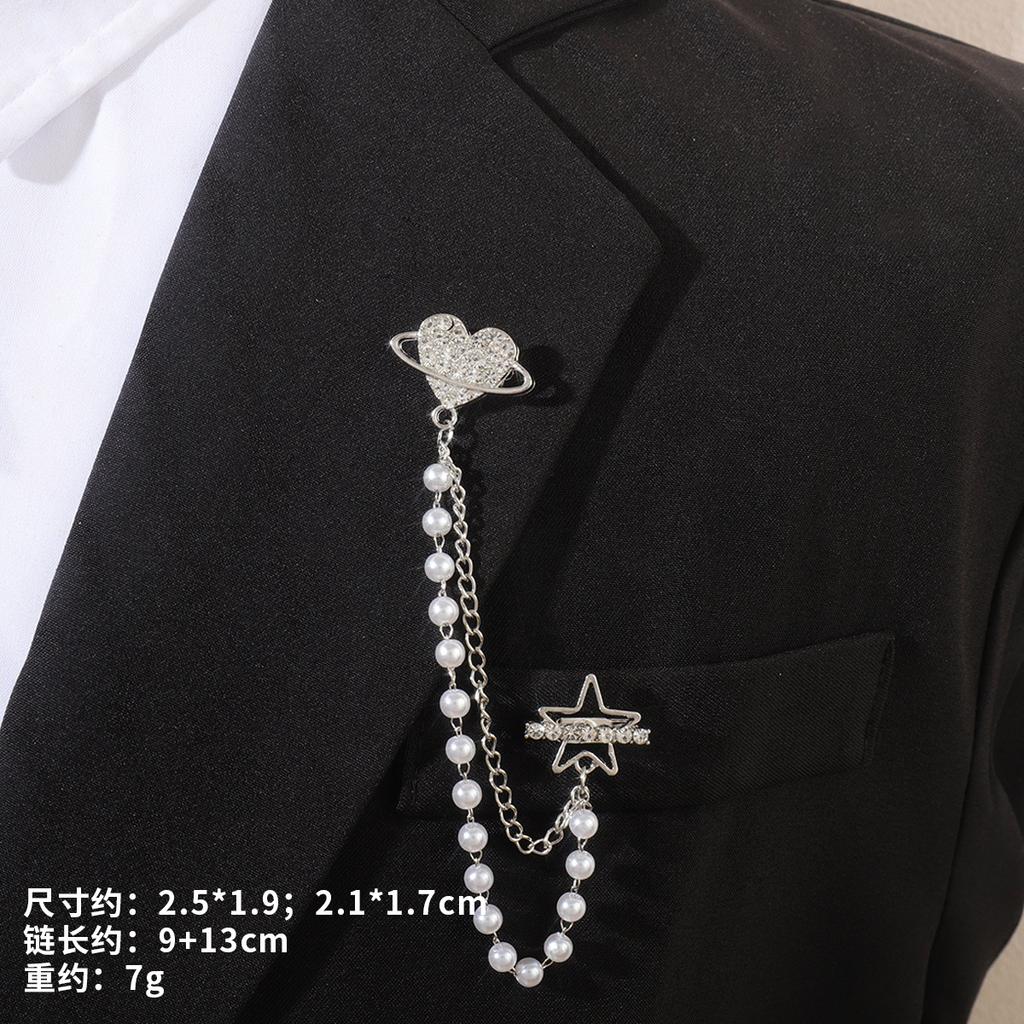 Fashion Baroque Vintage Diamond Brooch Men'S Suit Accessories Personalized Wedding Long Jacket Corsage Badge