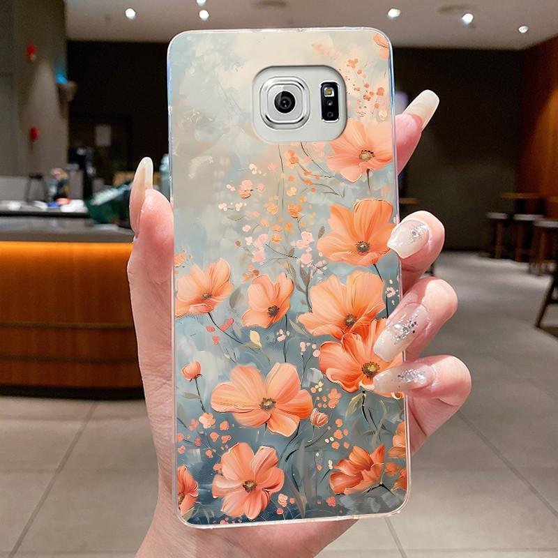 Hülle Für Samsung Galaxy S6 Edge Plus Blume Schmetterling Handyhüllen Für Samsung S5 S6 Edge+ Weiches Silikon Transparente TPU Hüllen
