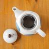 Awasaka Brush Blue Dotted Teapot with Strainer, Approx. 17.5cm W x 10.5cm D x 14cm H, Microwave and Dishwasher Safe, Made in Japan, Product Number