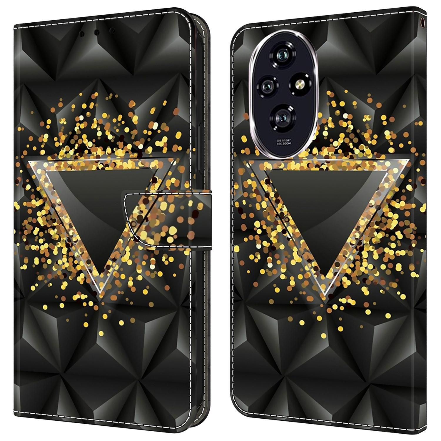 

Чехол для Honor 200 5G из ПУ кожи, чехол-кошелек для телефона с подставкой Rhombus