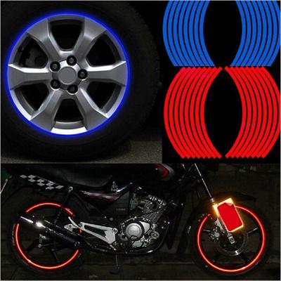 1 şerit araba Styling çıkartmalar bisiklet motosiklet tekerleği dekor yansıtıcı jant bandı