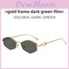 European Style Geometric Metal Sunglasses With Uv400 Protection For Fashionable Outdoor Wear
