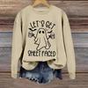 Halloween Sweatshirts For Women Cute Ghost Long Sleeve T Shirt Fashion Sweatshirt