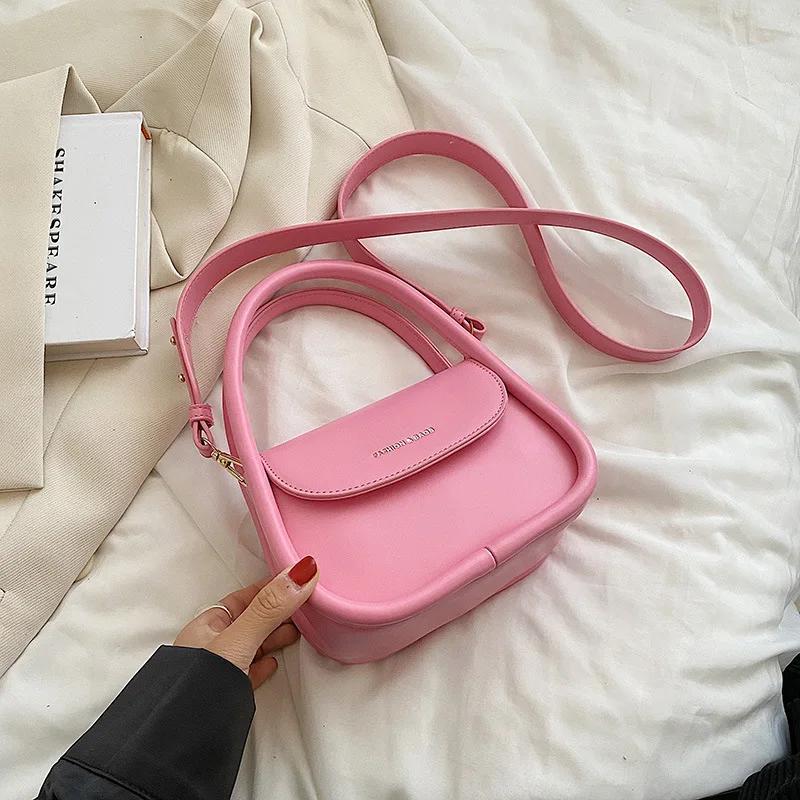 Mini PU Leather Shoulder Crossbody Bags for Women 2023 Summer Hit Simple Fashion Brand Handbags and Purses Female Cute Totes