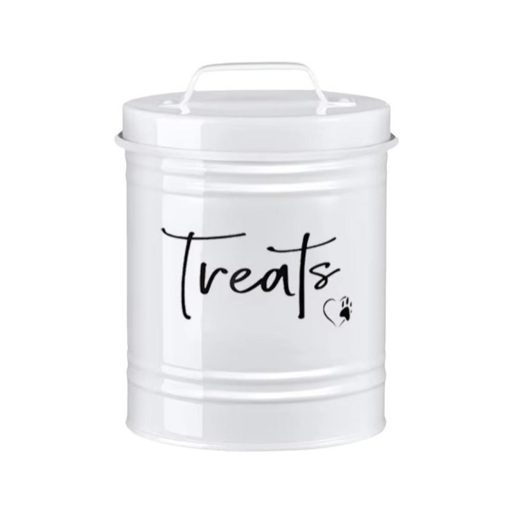 Airtight Pet Food Bin Large Capacity Pet Treat Container Dry Food Storage Style 3 White