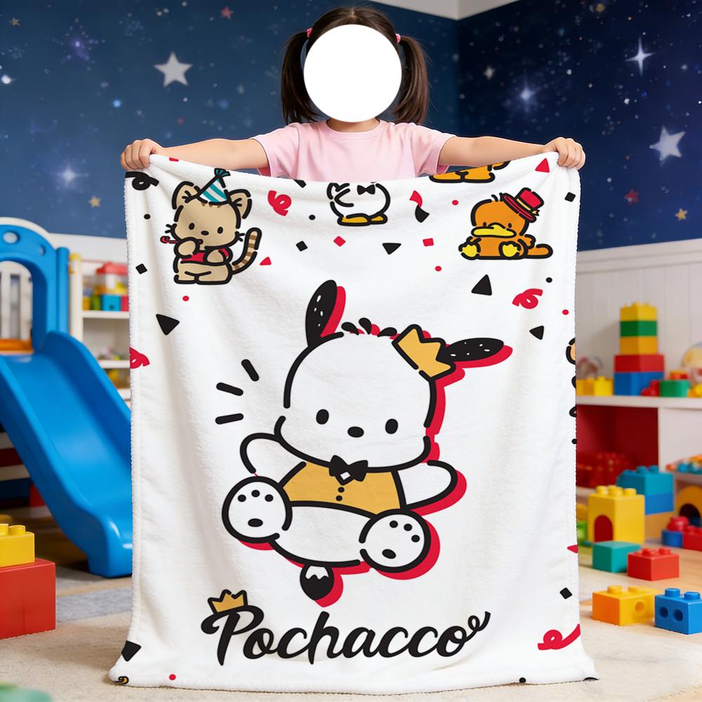 Cartoon P-Pochacco Dog Cute kawaii Blanket For Soft Throw Blanket for Picnic Bed Sofa Home Bedroom Cozy Warm Comfortable