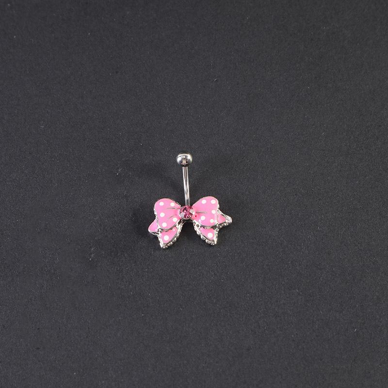 Stainless Steel Bow Piercing Fake Belly Button Ring Body Jewelry Ornaments For Women