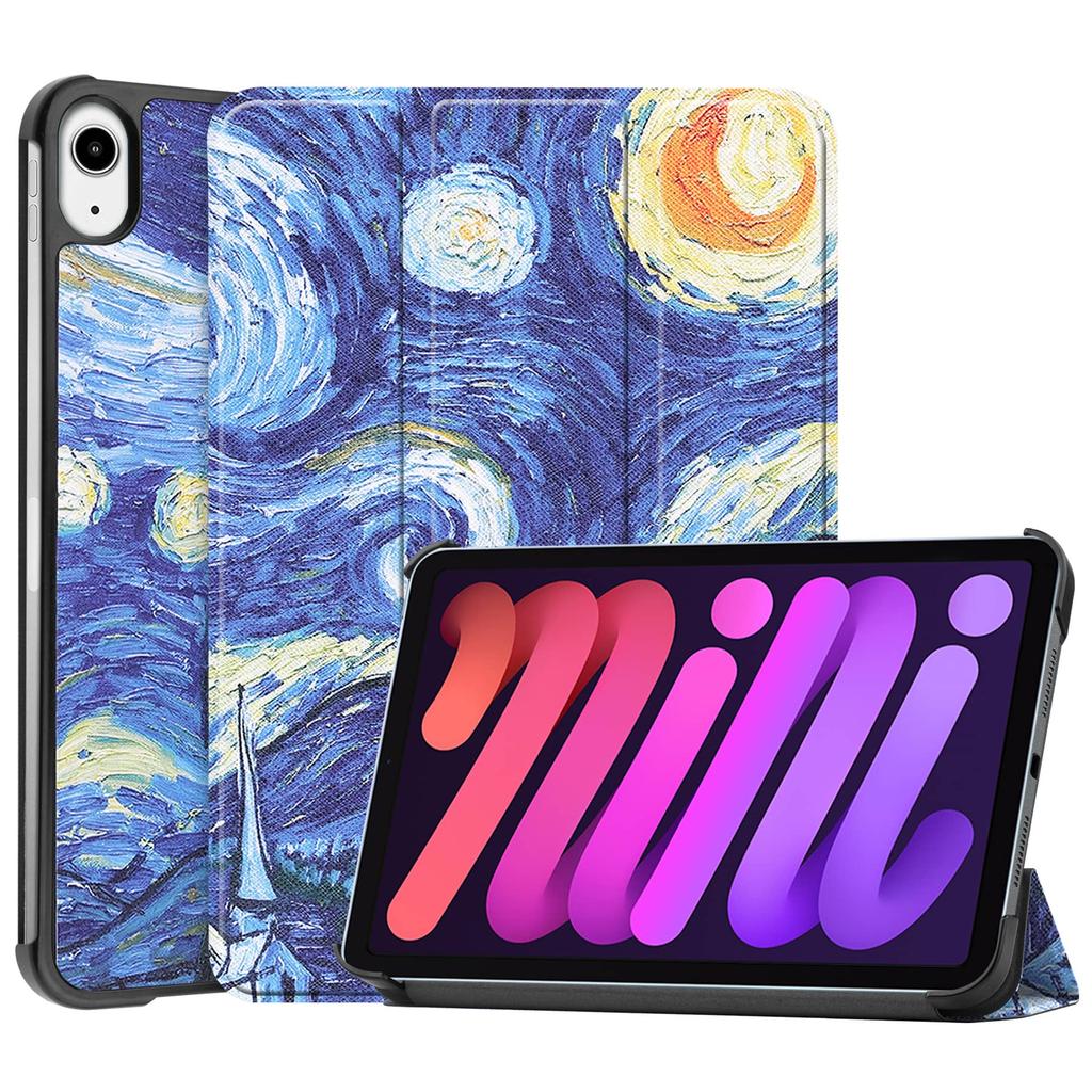Case for iPad Mini 7 6 8.3'' with [Tri-fold Stand + Auto Wake/Sleep], Colorful Premium PU Leather Case Shockproof Hard Shell