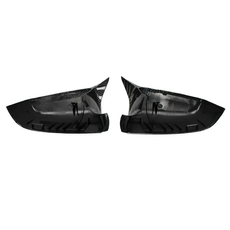 Seitenflügel-Rückspiegel-Abdeckkappe für BMW 5 6 7er E60 E61 E63 E64 F01 F02-F04 F06 F07 F10 F11 F12 F13, Kohlefaser, Schwarz