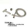 Stainless Steel Brushed Handheld Toilet Bidet Sprayer Kit Hand Bidet Shattaf for Bathroom Hand Shower Sprayer Head Self Cleaning