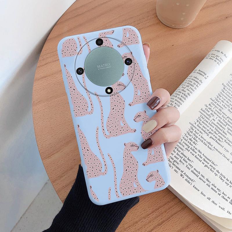 

For Honor X9a X9b X9c Magic5 6 7 Lite 5G Case Fashion Leopard Print Back Cover Soft TPU Shockproof Funda Marble Texture Shell Honor X9b