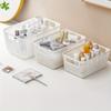 Wood Handle Hollow Storage Basket Rectangle Woven Mesh Basket  Household Organizer