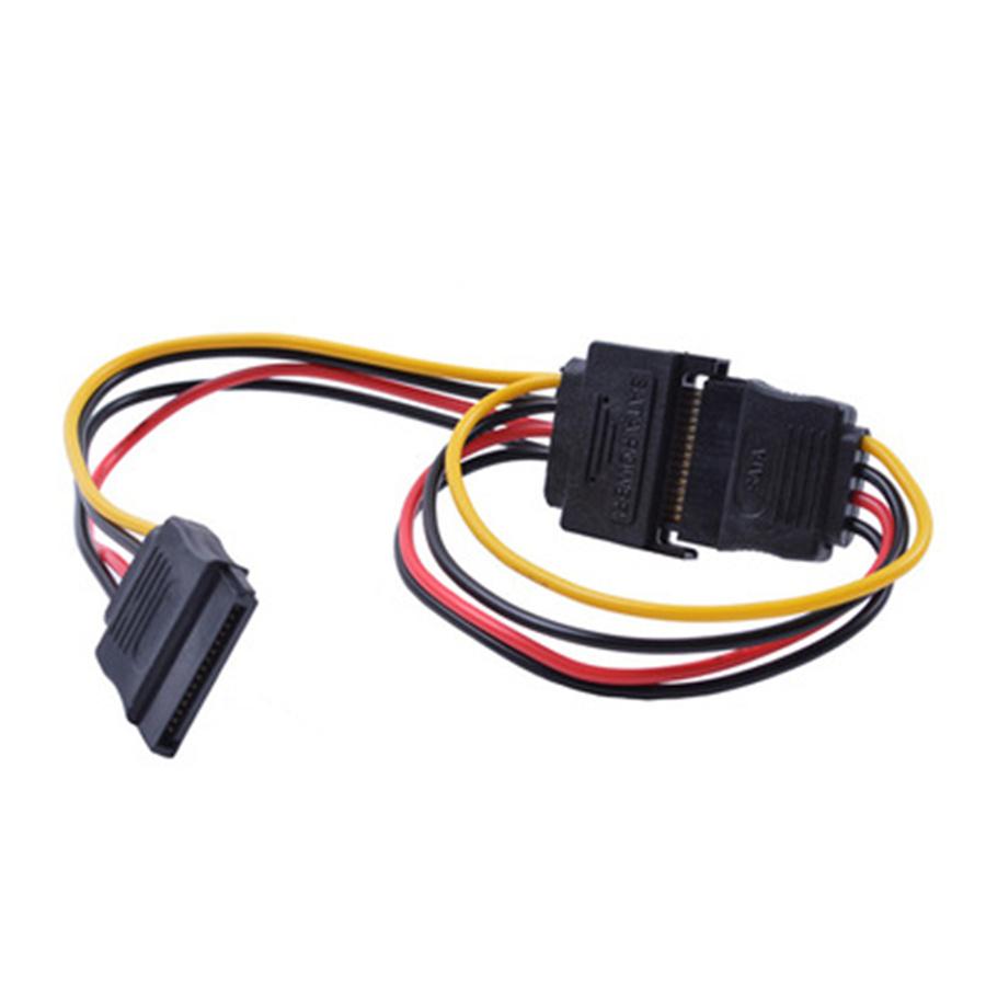 6Pcs SATA 15pin Y Splitter Power Cable Adapter Male To Female For HDD Hard Drive