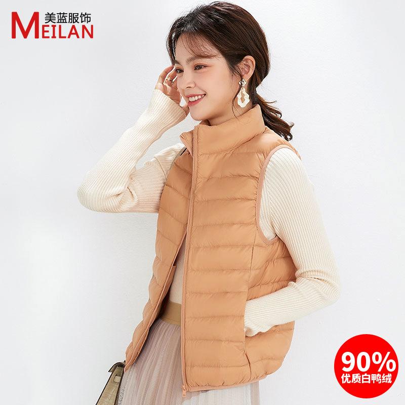 

Бархатный женский жилет со стойкой, легкий пуховик, женский Pinghu, большой размер, тонкий, легкий, зимнее пальто-жилет 4XL оранжевый