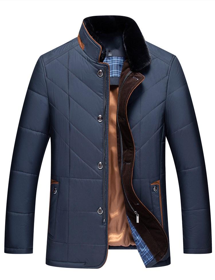 2025 Winter Men's Thickened Cotton Jacket with Stand-up Collar