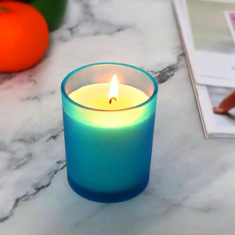 Colored Glass Cup Fragrance Candle Indoor Soy Wax Fragrance-free Mosquito Repellent Candlestick Gift Box Aromatherapy