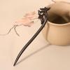 Exquisitely Carved Ebony & Sandalwood Hairpin - Ancient Chinese Style Accessory for Updos and Hanfu Headdress