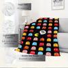 1pc Pac-Man,Ghosts,Classic GameDigital Print Fleece Blanket - Contemporary Style, Suitable for All Seasons, Perfect for Home, Travel, or Cam
