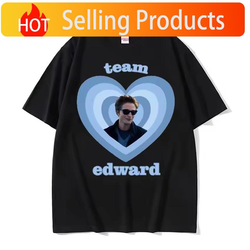 Twilight Team Edward Cullen Printed Y2k Unisex Clothing Short Sleeve Round Neck Printing Pullover Retro Vintage Tshirts 50274
