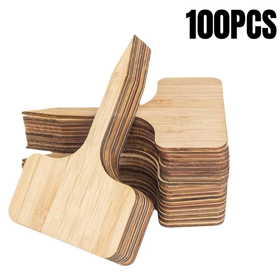 20-100Pcs Wooden Plant Labels Plant Tags T-Type Garden Marker For Plants Vegetable Seedlings Name Sign Outdoor Handwritten Tags