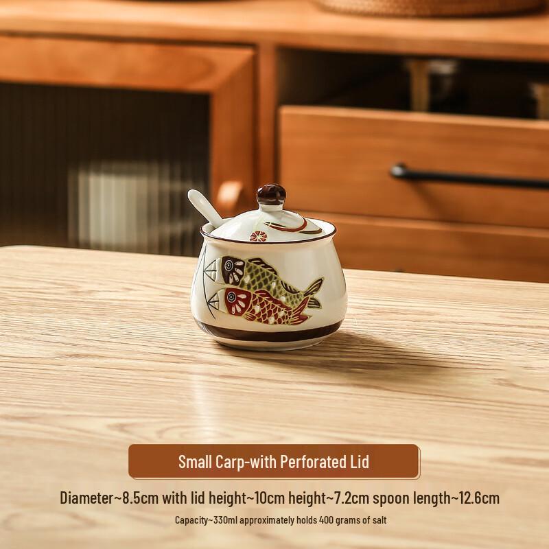 AQ Ceramic Carp Design Lard Pot Small