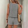Completi da Donna in Lino 2 Pezzi, Camicia Oversize Bottoni e Pantaloncini con Vita Elastica, Tuta Casual Estiva per il Tempo Libero