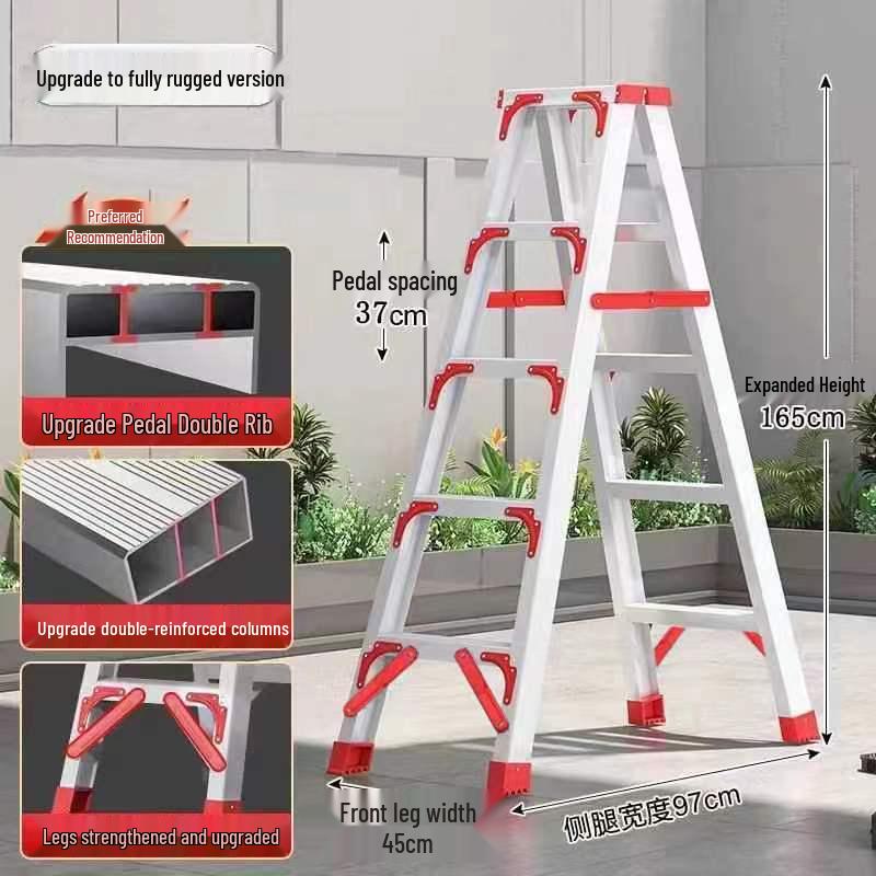 4m Aluminum Alloy A-Frame Ladder: Thickened, Non-Extendable, Foldable Household and Engineering Use