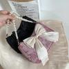 Shoulder Bag for Women with Niche Design Pearl Shoulder Strap Bag for Women New Style Bow Hand Crossbody Bag Armpit Bag